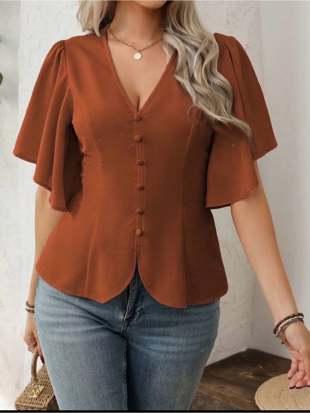 Elegant French Style V-Neck Top